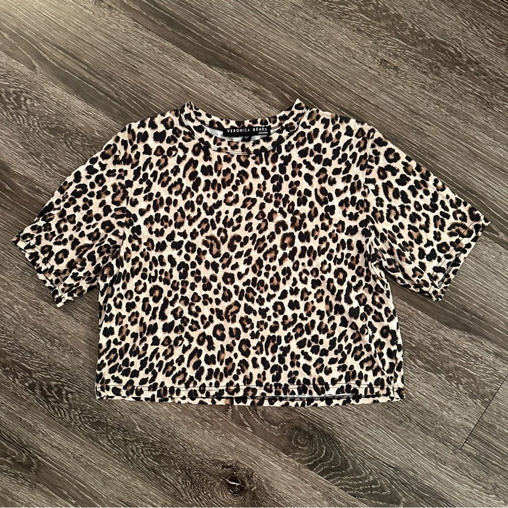 Veronica Beard Abbey Leopard-Print Short-Sleeve Tee